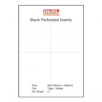 A4 Perforated Badge Insert Sheets - 105mm x 148mm (A6)