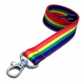 6 Stripe Rainbow Lanyard x10